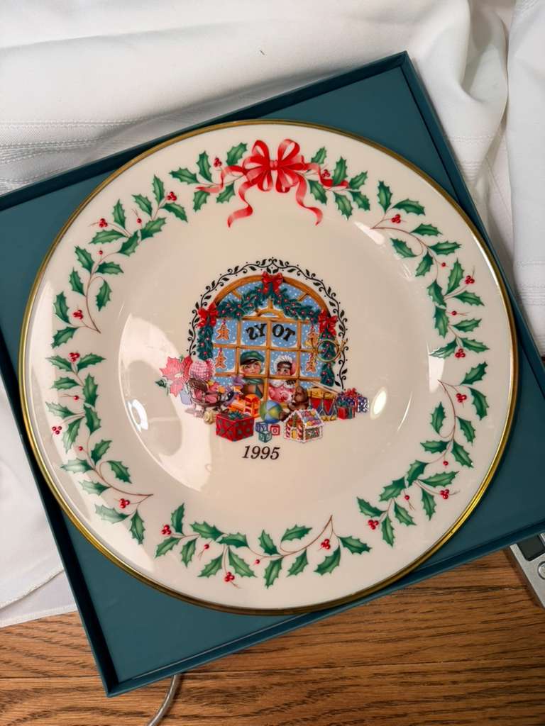 Lenox Annual Holiday Collectors Plate 1995 Limited Edition Christmas USA