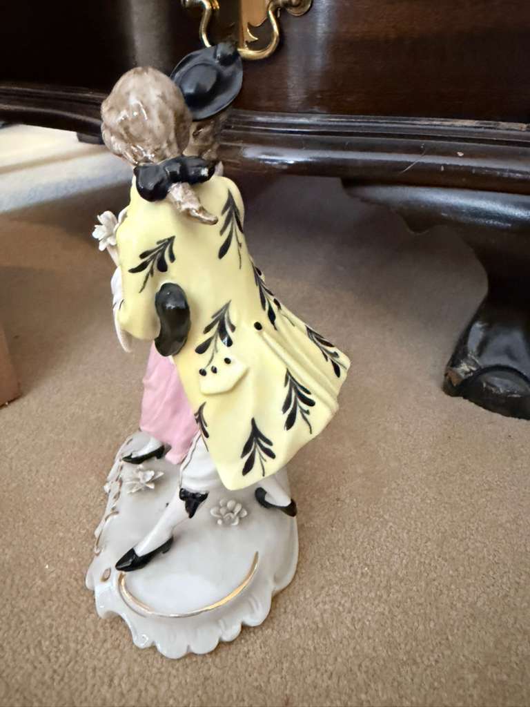 Antique German Porcelain Figurine Romantic Couple Hand Painted Victorian