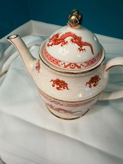 Price Kensington Dragon Teapot Crackle Glaze English Vintage Pottery