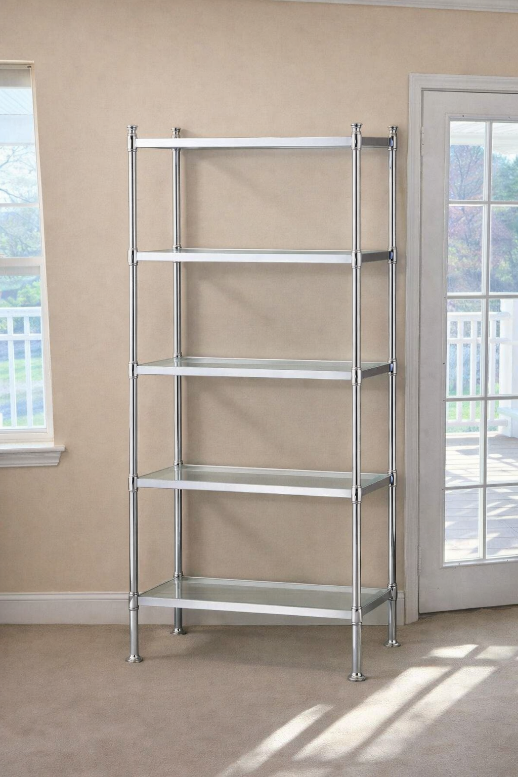 Vintage Maison Jansen Chrome and Brass Restoration Etagere