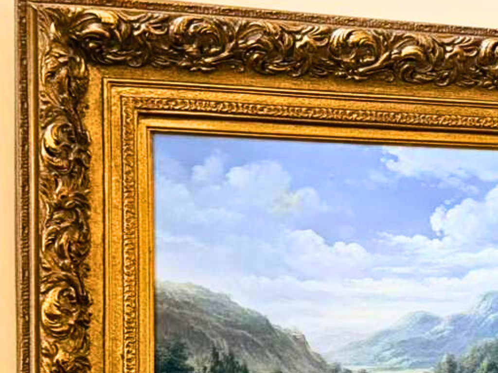 Vintage Landscape Painting | Classical Countryside Scene Ornate Gold Framed Art