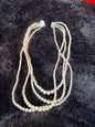 Vintage Multi-Strand Pearl Necklace | Made in Japan | Rhinestone Clasp Mid-Century Jewelry