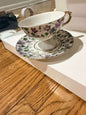 Vintage Violet Japanese Porcelain Tea Cup | Purple Floral Pattern