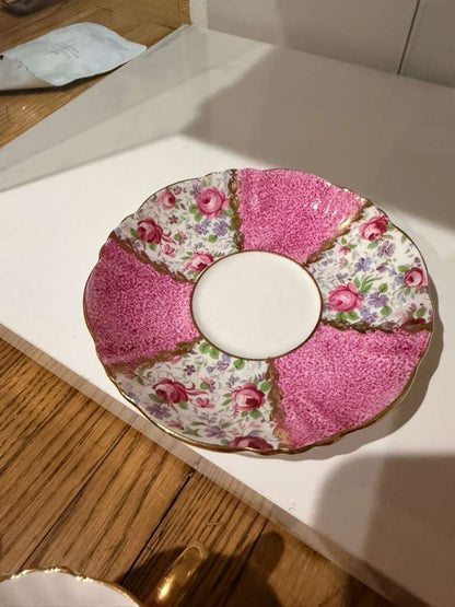 Royal Standard Fine Bone China Pink Floral Teacup & Saucer | England Vintage