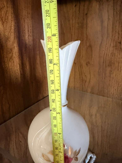 Lenox Ivory Porcelain Flower Vase Gold Trim 7.5" Tapered Vase