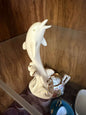 LENOX 4" Dolphin Jumping Out Of Water Figurine Ivory Gold Trim Porcelain