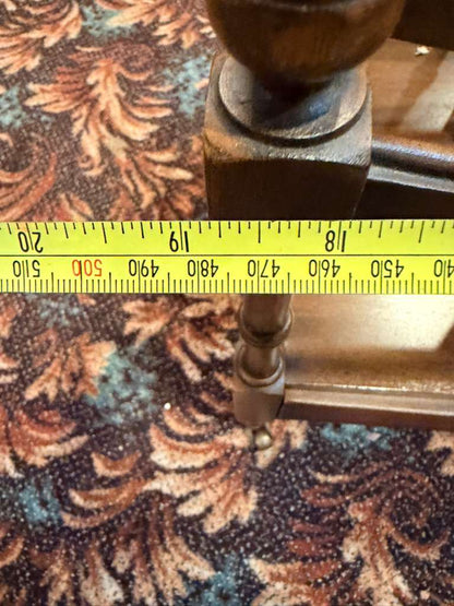 Vintage Wooden Magazine Rack Table With Drawer Rolling Casters Solid Wood