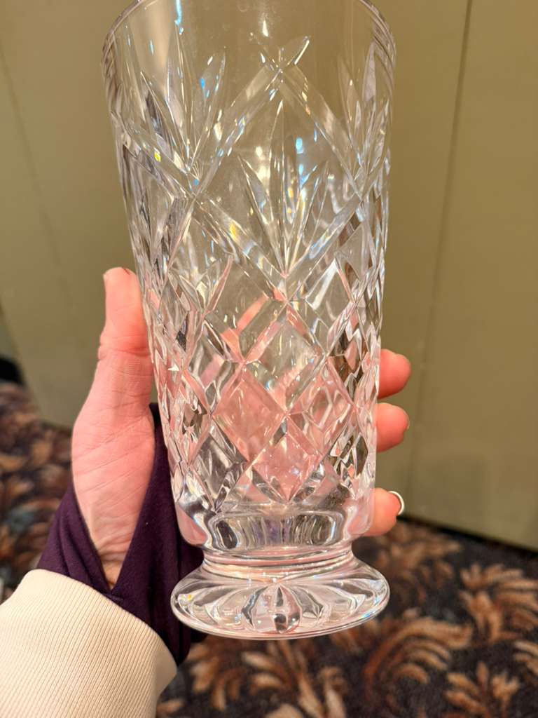 Waterford Ireland Crystal Innisfree Pedestal Footed Vase Discontinued