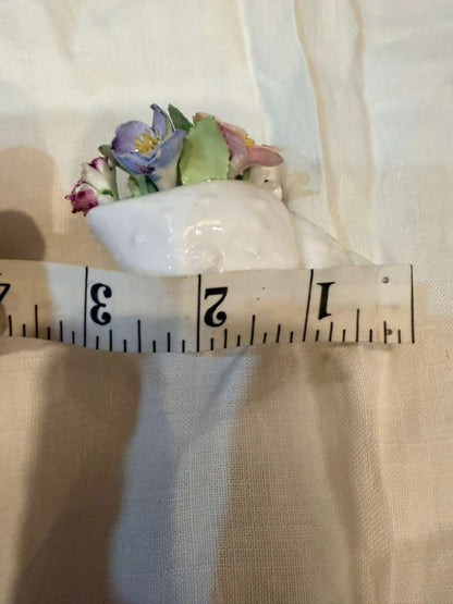 Royal Adderley Bone China Floral Shell Vase Miniature Flower Bouquet England VTG