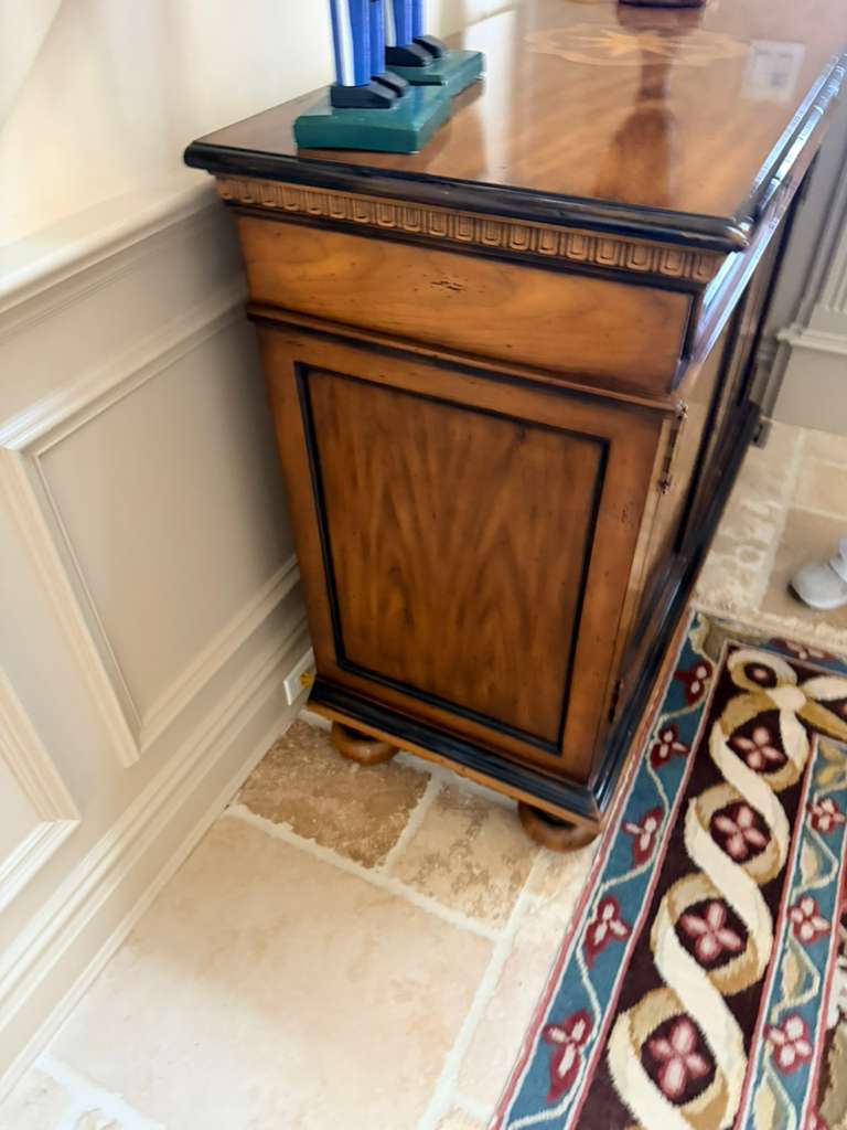 Vintage Wooden Sideboard | Buffet Cabinet with Star Inlay Doors