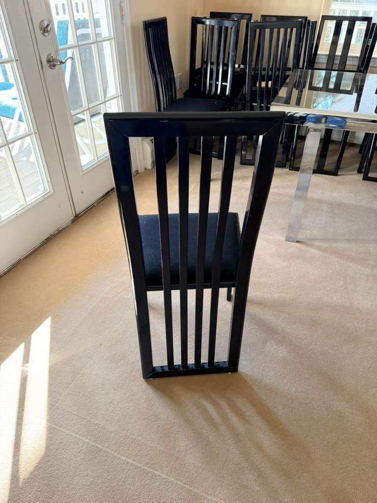 Set Of 6 Tonon Italian Modern Black Dining Chairs