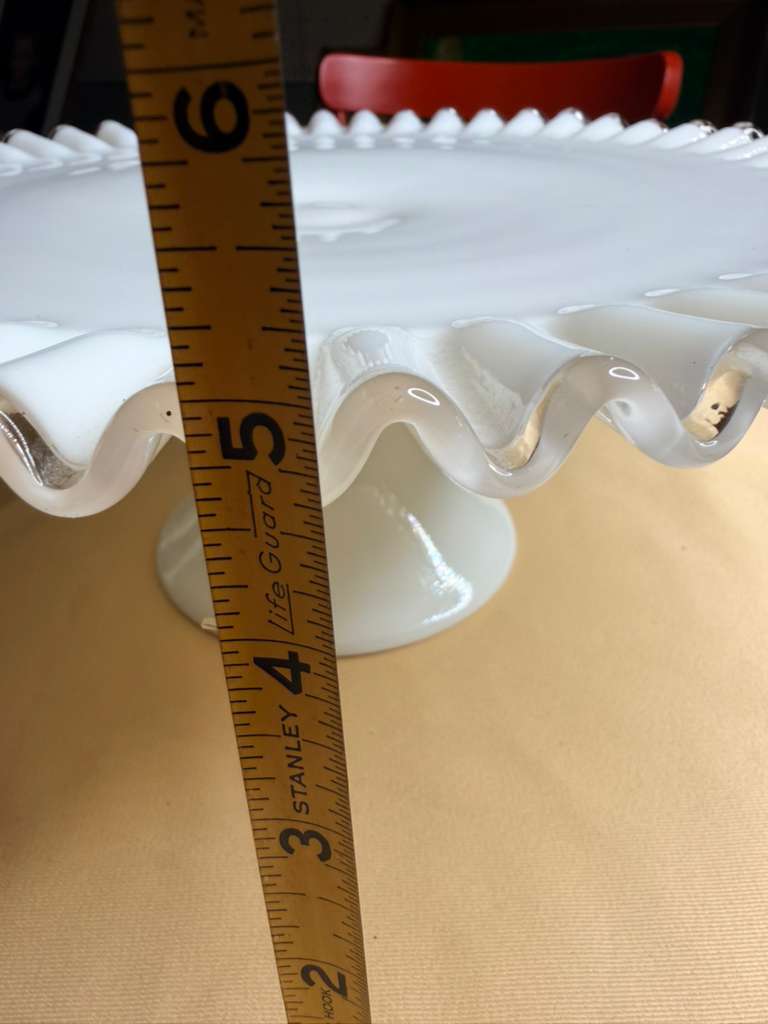 Vintage Fenton Silver Crest milk glass pedestal cake stand