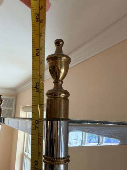 Vintage Maison Jansen Chrome and Brass Restoration Etagere