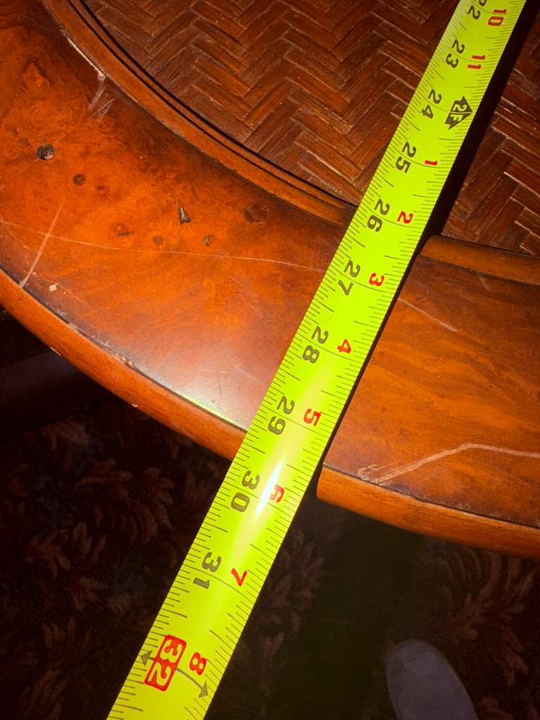 Vintage Tommy Bahama Solid Wood Round Pedestal Table Woven Top Mid Century Style