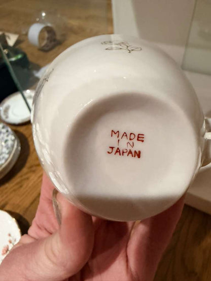 Hand-Painted Dragon Designed Vintage Japanese Porcelain Tea Cup & Saucer Set