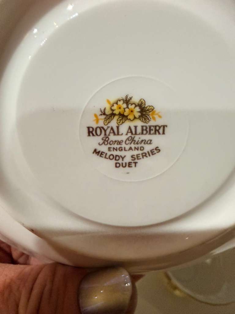 Royal Albert Melody Series “Duet” Yellow Floral Bone China Teacup & Saucer