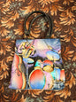 Anuschka Jazz Large Handbag Tote Purse Drums Instruments Hand Painted