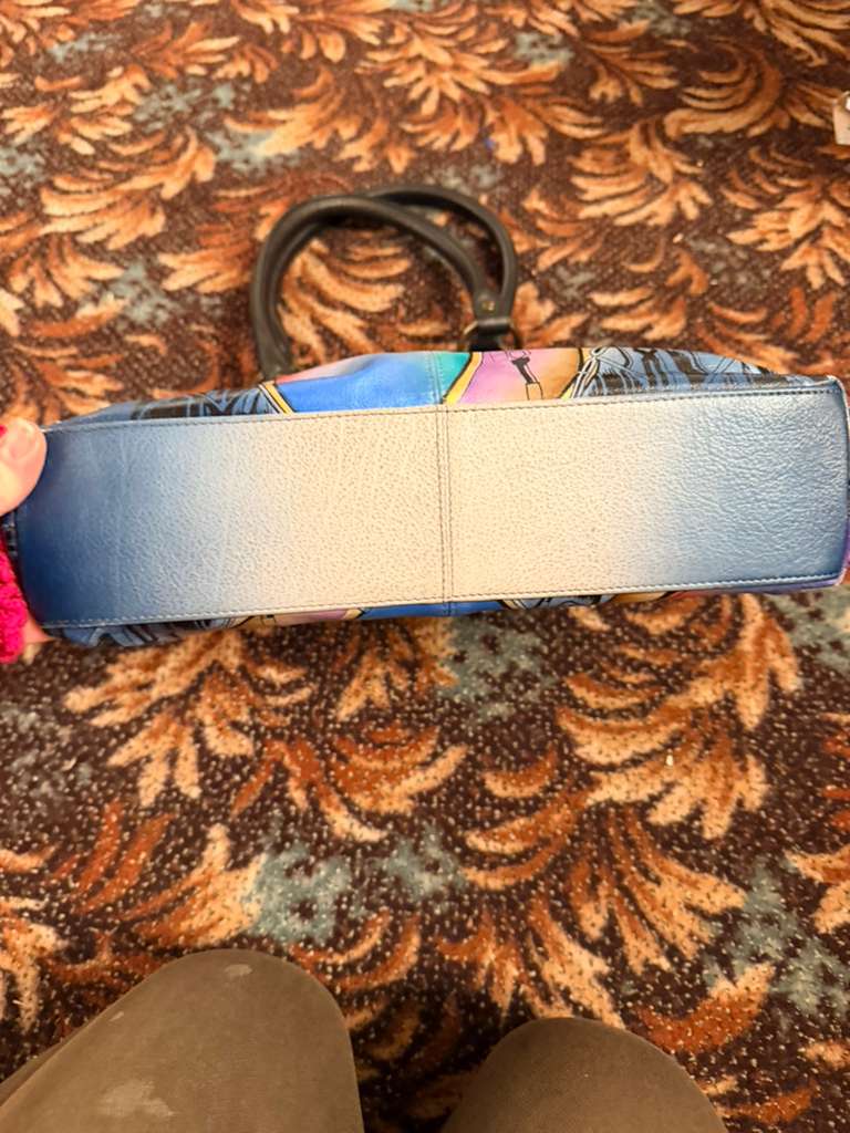 Anuschka Jazz Large Handbag Tote Purse Drums Instruments Hand Painted