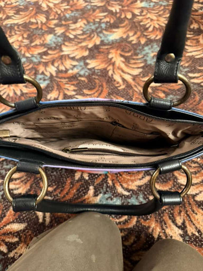 Anuschka Jazz Large Handbag Tote Purse Drums Instruments Hand Painted