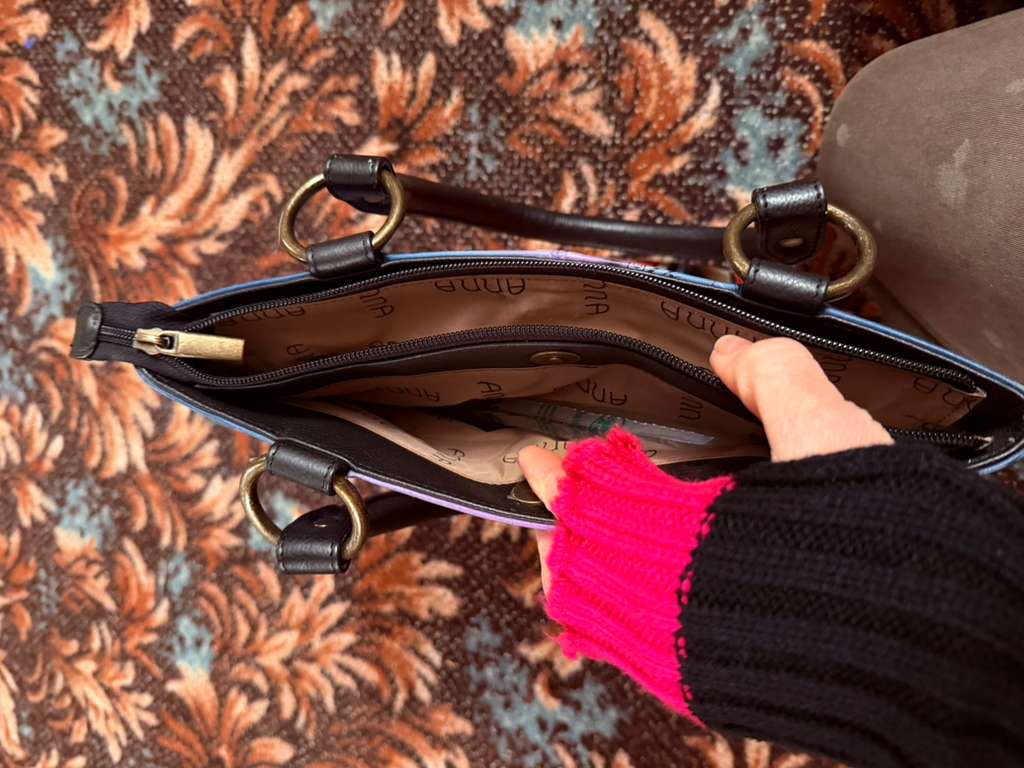 Anuschka Jazz Large Handbag Tote Purse Drums Instruments Hand Painted