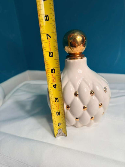 Pair of 1970s Holland Mold Tufted Ceramic Vanity Vase With Top