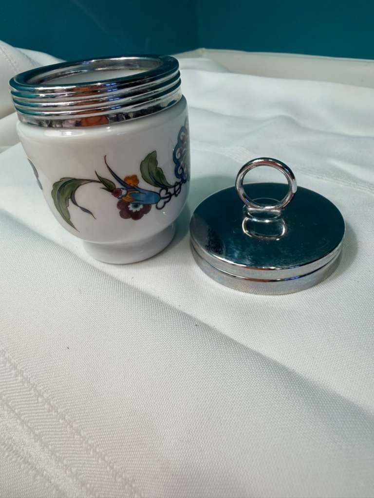 Royal Worcester Single Size Egg Coddler. Rare Palmyra Pattern. Superb Condition