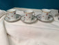 Set of 3 Antique Victoria Austria Tea Cup & Saucer Set Gold Rim Porcelain