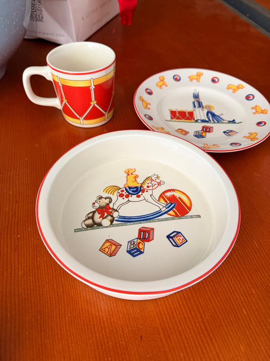 Tiffany Toys Tiffany & Co Kids Bowl Plate Mug Set Toy Soldier ABC Blocks Japan
