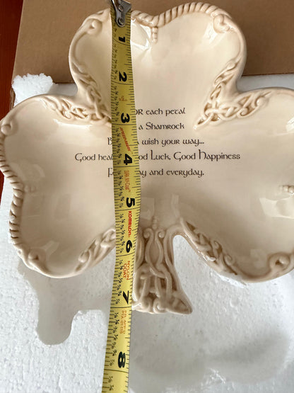 Grasslands Road Shamrock Blessing Bowl Celtic Traditions Clover Dish Decor Gift