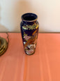Vintage Japanese Cobalt Blue Vase Gold Pheasant Peony 10” Japan
