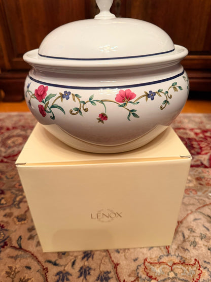 Lenox Casual Images Rose Garden Covered Casserole Dish w Lid Japan