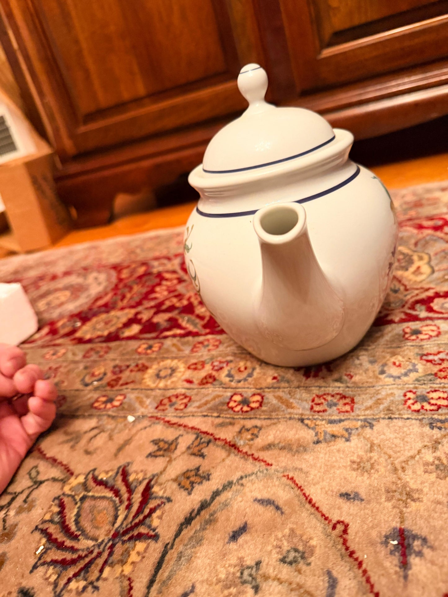 Lenox Rose Garden Teapot Casual Images Floral w Lid Made In Brazil