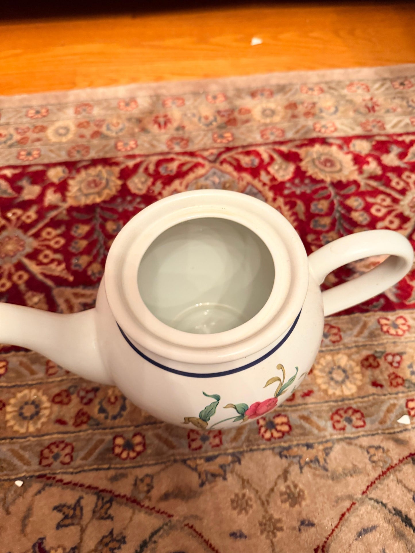 Lenox Rose Garden Teapot Casual Images Floral w Lid Made In Brazil