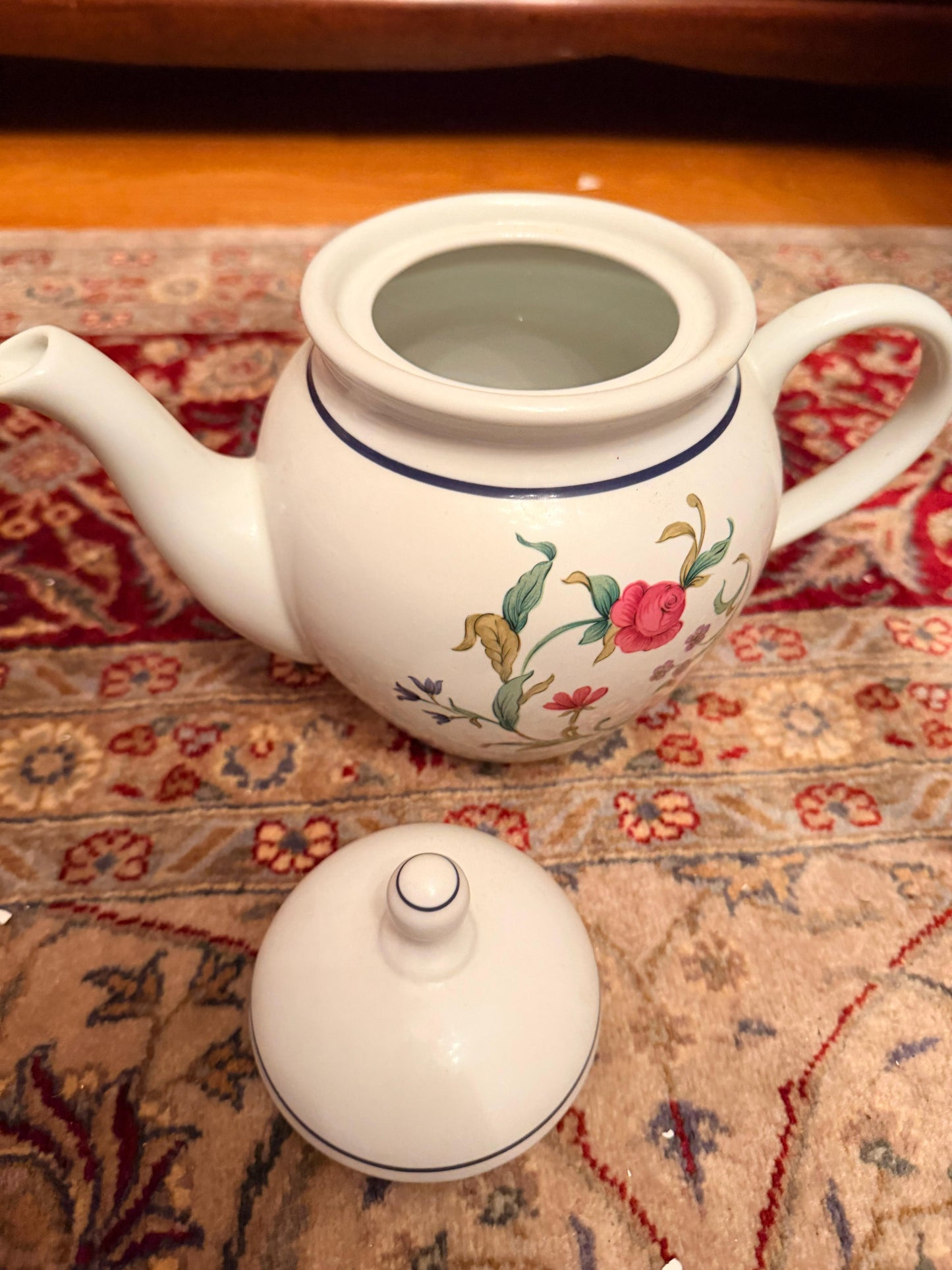 Lenox Rose Garden Teapot Casual Images Floral w Lid Made In Brazil