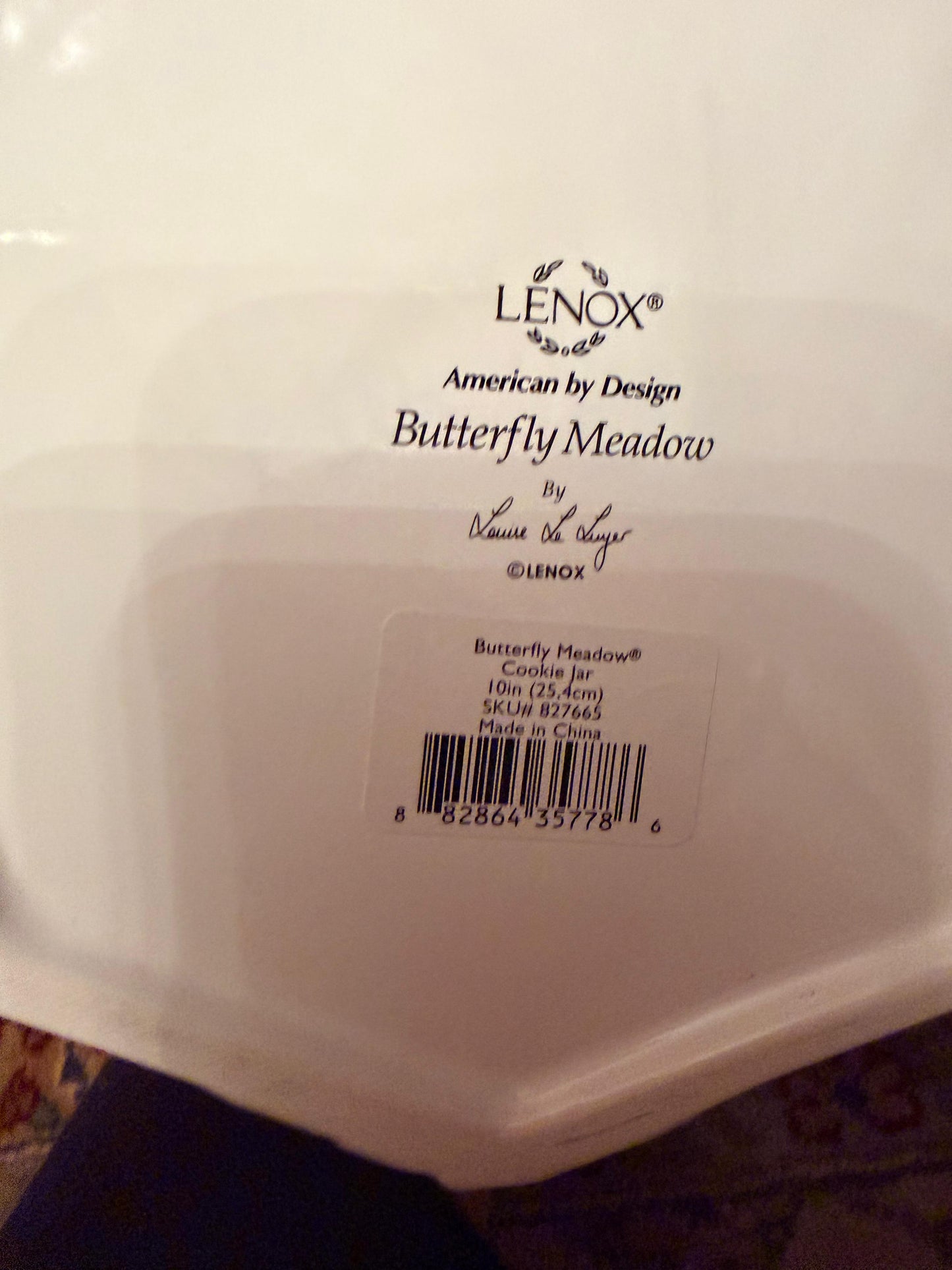 New Lenox Butterfly Meadow Figural Gazebo Cookie Jar 10" White Ceramic in Box