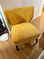 Modern Mustard Yellow Accent Chair Velvet Upholstered Wooden Legs Lounge Chair