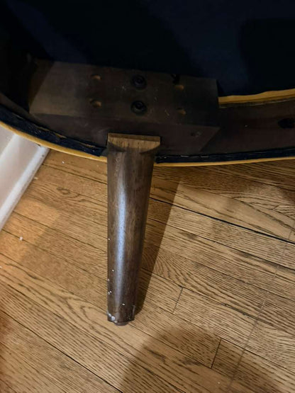 Modern Mustard Yellow Accent Chair Velvet Upholstered Wooden Legs Lounge Chair